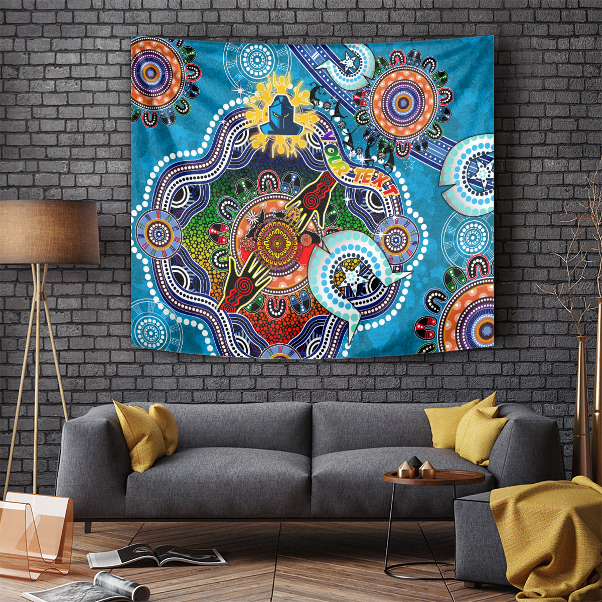 Personalised Titans NAIDOC Week 2024 Tapestry Australia Aboriginal Dot Painting