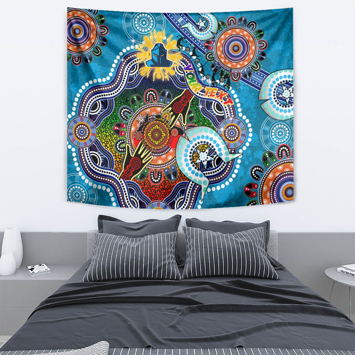 Personalised Titans NAIDOC Week 2024 Tapestry Australia Aboriginal Dot Painting