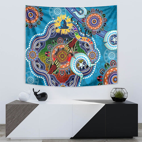 Personalised Titans NAIDOC Week 2024 Tapestry Australia Aboriginal Dot Painting