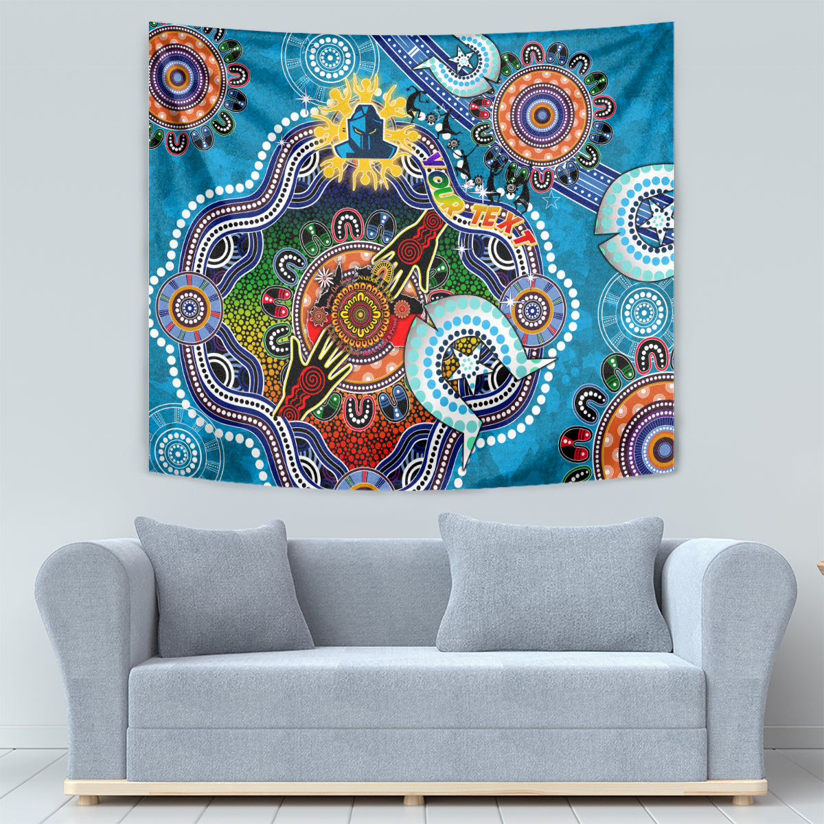 Personalised Titans NAIDOC Week 2024 Tapestry Australia Aboriginal Dot Painting