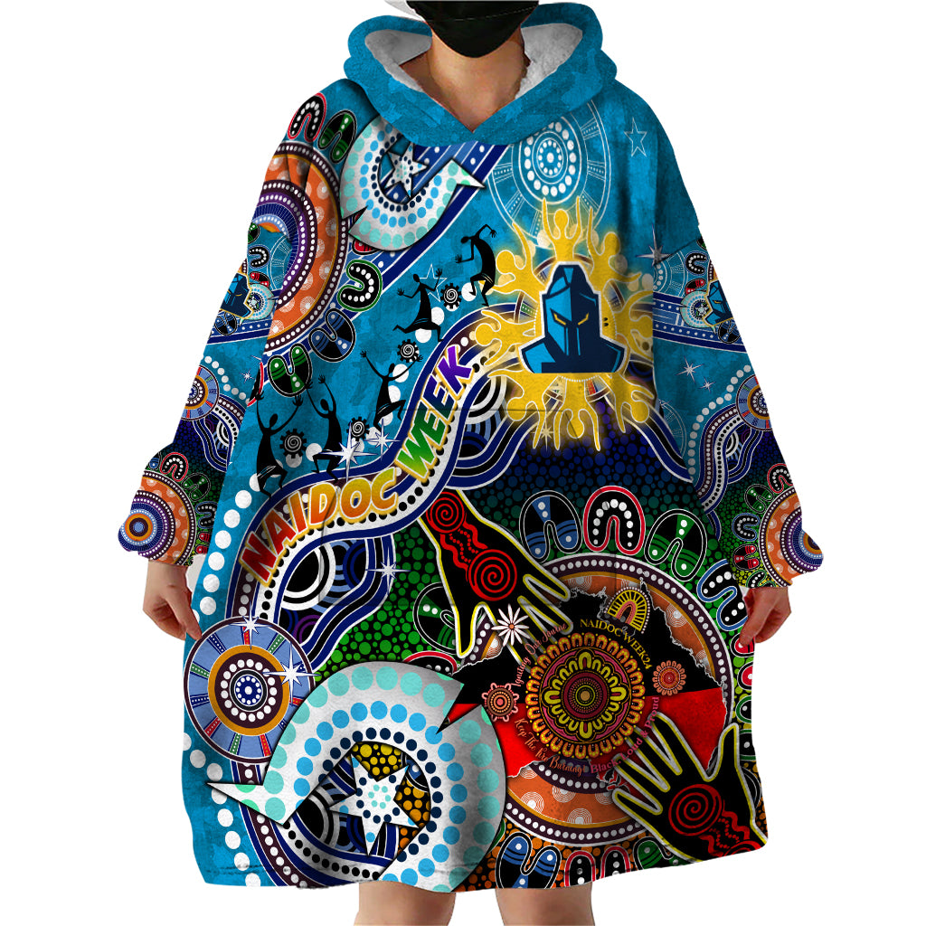 Personalised Titans NAIDOC Week 2024 Wearable Blanket Hoodie Australia Aboriginal Dot Painting