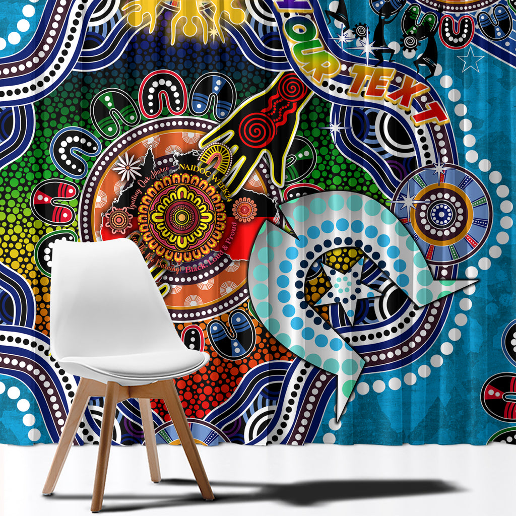 Personalised Titans NAIDOC Week 2024 Window Curtain Australia Aboriginal Dot Painting