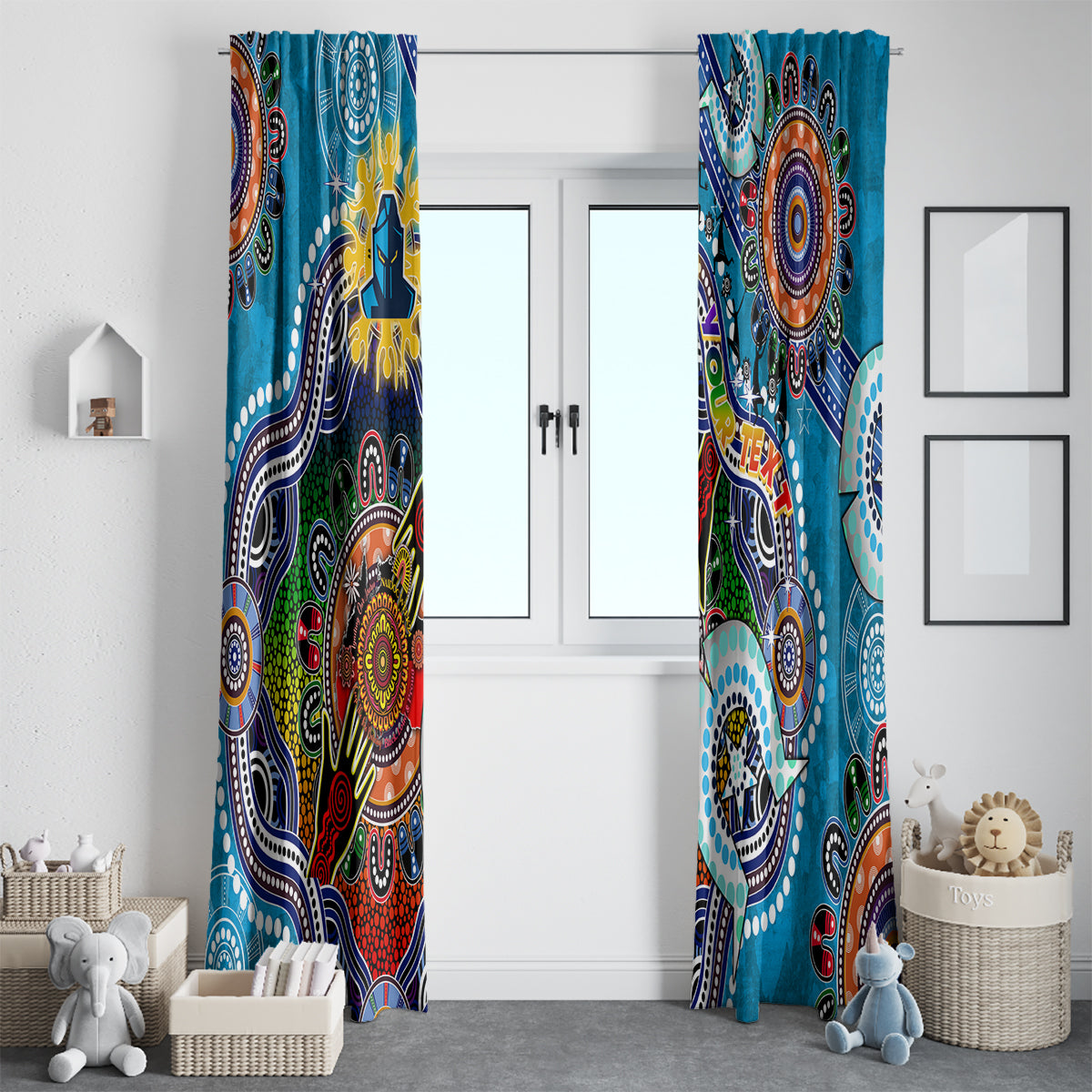 Personalised Titans NAIDOC Week 2024 Window Curtain Australia Aboriginal Dot Painting