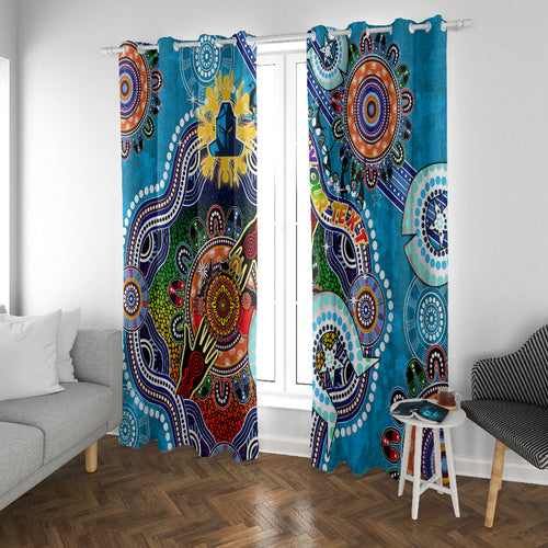 Personalised Titans NAIDOC Week 2024 Window Curtain Australia Aboriginal Dot Painting