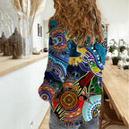 Personalised Titans NAIDOC Week 2024 Women Casual Shirt Australia Aboriginal Dot Painting