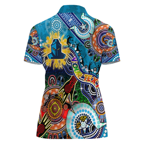 Personalised Titans NAIDOC Week 2024 Women Polo Shirt Australia Aboriginal Dot Painting