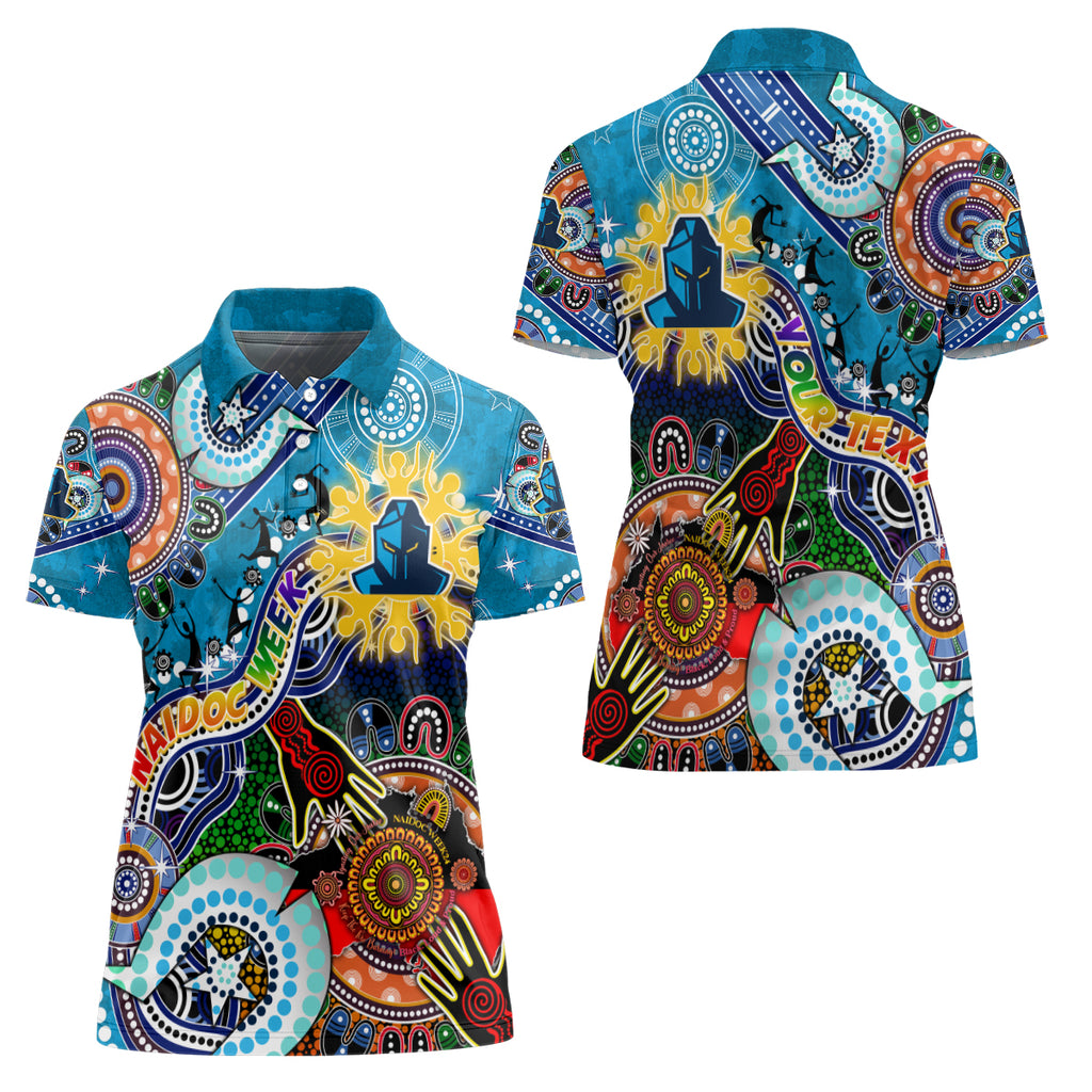 Personalised Titans NAIDOC Week 2024 Women Polo Shirt Australia Aboriginal Dot Painting