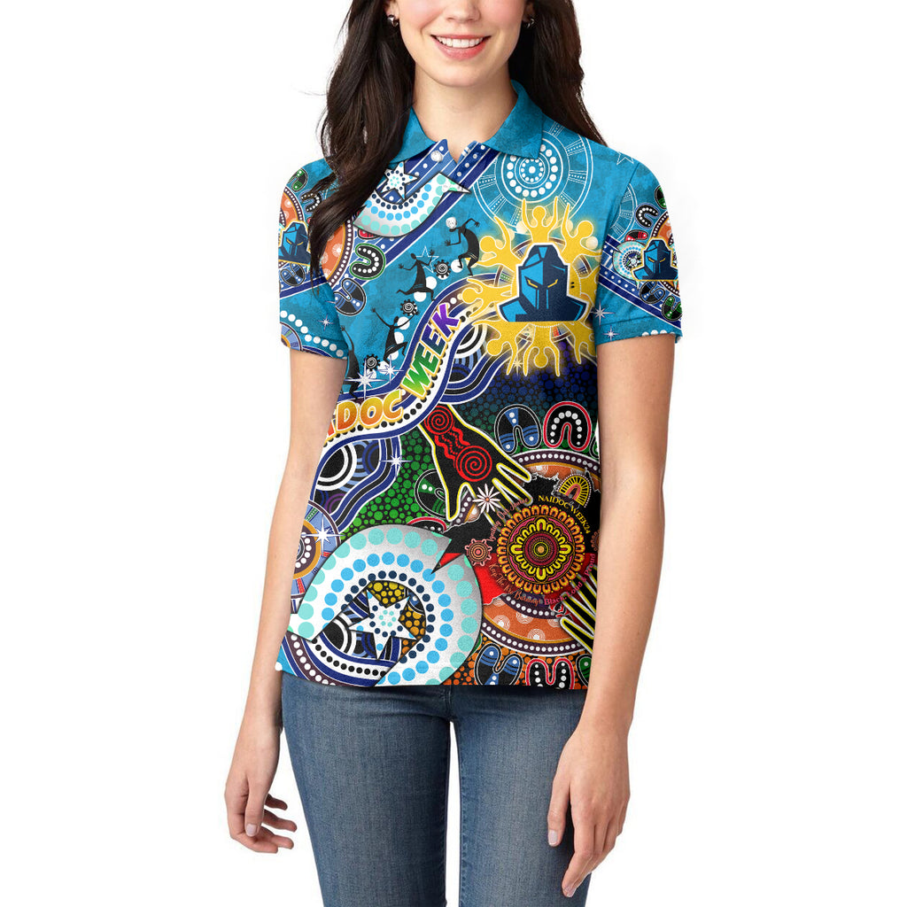 Personalised Titans NAIDOC Week 2024 Women Polo Shirt Australia Aboriginal Dot Painting