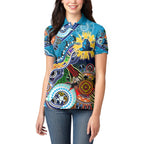 Personalised Titans NAIDOC Week 2024 Women Polo Shirt Australia Aboriginal Dot Painting