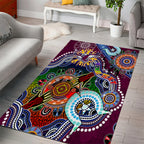 Personalised Eagles NAIDOC Week 2024 Area Rug Australia Aboriginal Dot Painting