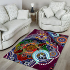 Personalised Eagles NAIDOC Week 2024 Area Rug Australia Aboriginal Dot Painting