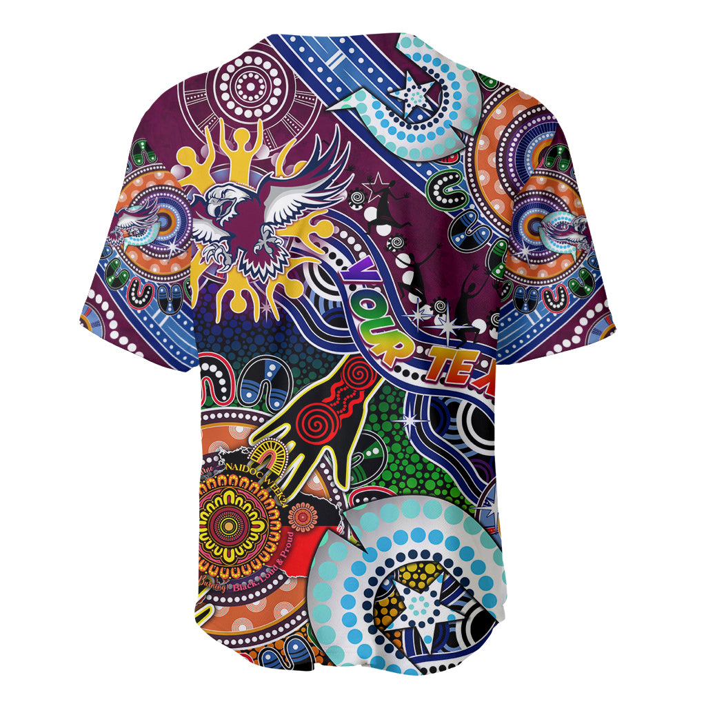 Personalised Eagles NAIDOC Week 2024 Baseball Jersey Australia Aboriginal Dot Painting