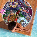 Personalised Eagles NAIDOC Week 2024 Beach Blanket Australia Aboriginal Dot Painting