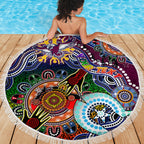 Personalised Eagles NAIDOC Week 2024 Beach Blanket Australia Aboriginal Dot Painting