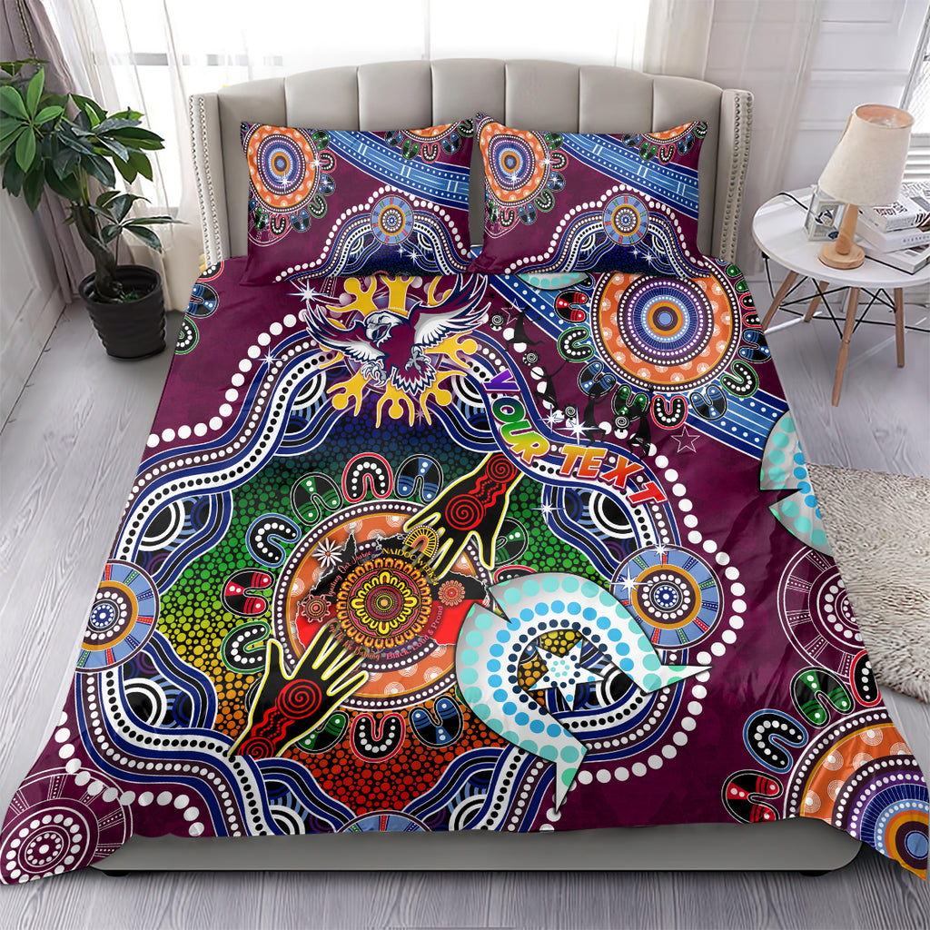 Personalised Eagles NAIDOC Week 2024 Bedding Set Australia Aboriginal Dot Painting