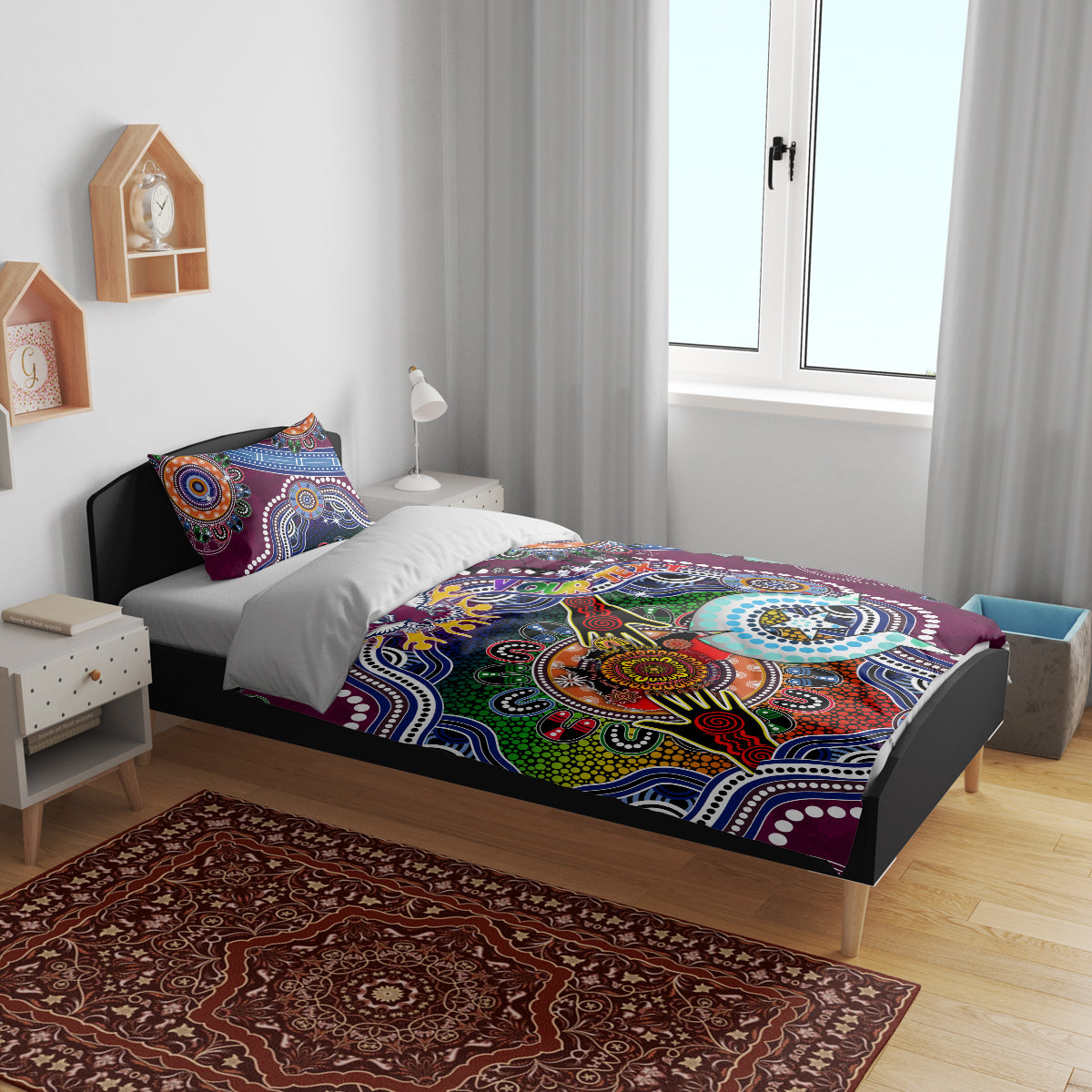 Personalised Eagles NAIDOC Week 2024 Bedding Set Australia Aboriginal Dot Painting
