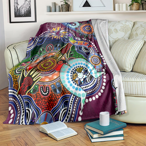 Personalised Eagles NAIDOC Week 2024 Blanket Australia Aboriginal Dot Painting
