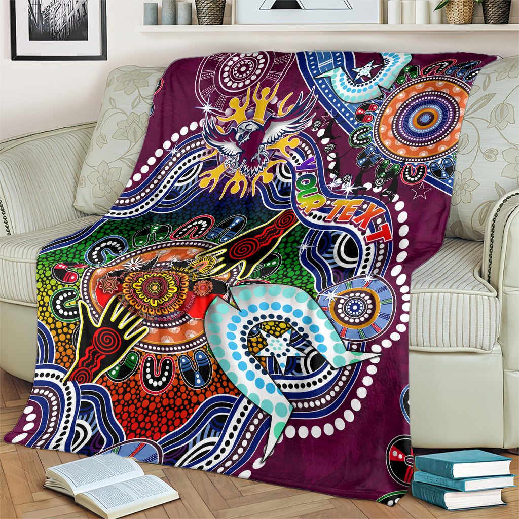 Personalised Eagles NAIDOC Week 2024 Blanket Australia Aboriginal Dot Painting