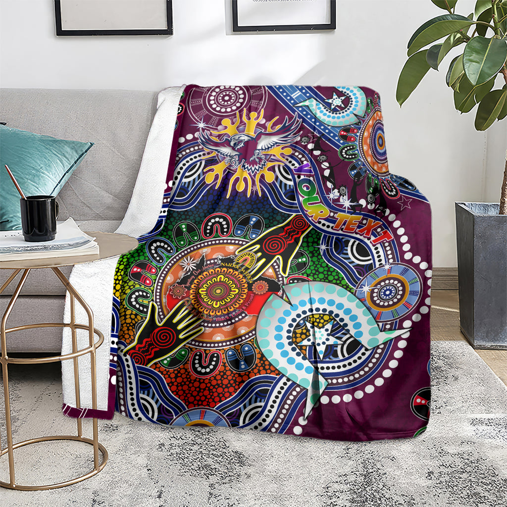 Personalised Eagles NAIDOC Week 2024 Blanket Australia Aboriginal Dot Painting