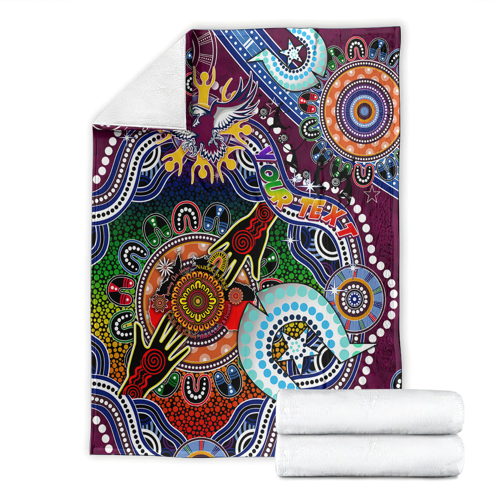 Personalised Eagles NAIDOC Week 2024 Blanket Australia Aboriginal Dot Painting