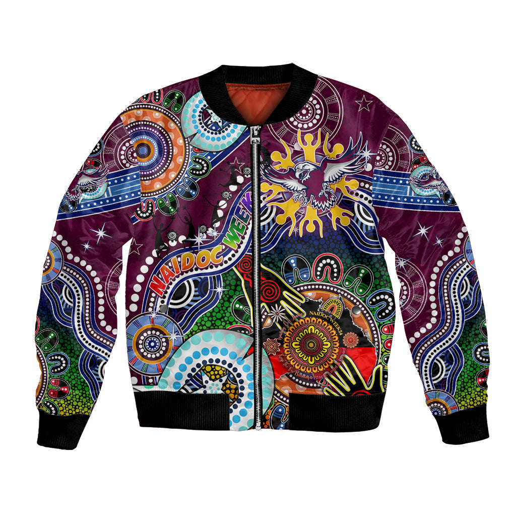 Personalised Eagles NAIDOC Week 2024 Bomber Jacket Australia Aboriginal Dot Painting
