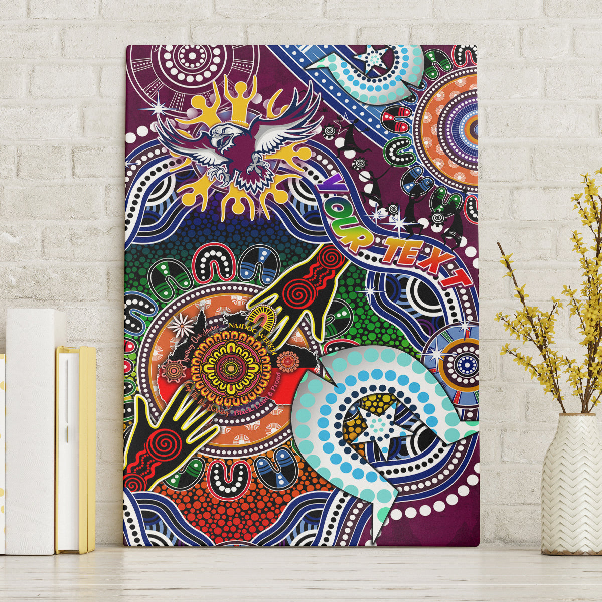 Personalised Eagles NAIDOC Week 2024 Canvas Wall Art Australia Aboriginal Dot Painting