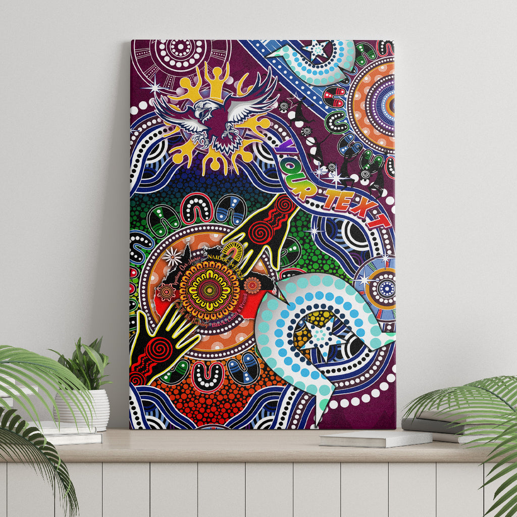 Personalised Eagles NAIDOC Week 2024 Canvas Wall Art Australia Aboriginal Dot Painting