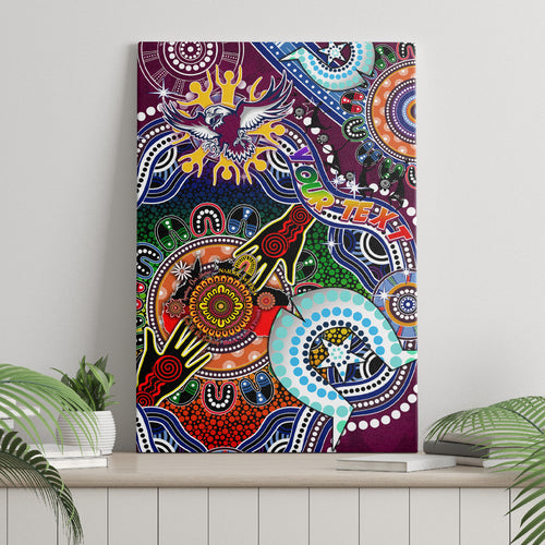 Personalised Eagles NAIDOC Week 2024 Canvas Wall Art Australia Aboriginal Dot Painting