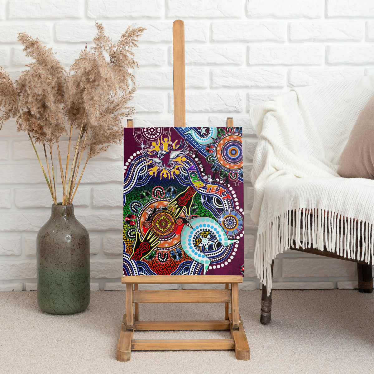 Personalised Eagles NAIDOC Week 2024 Canvas Wall Art Australia Aboriginal Dot Painting