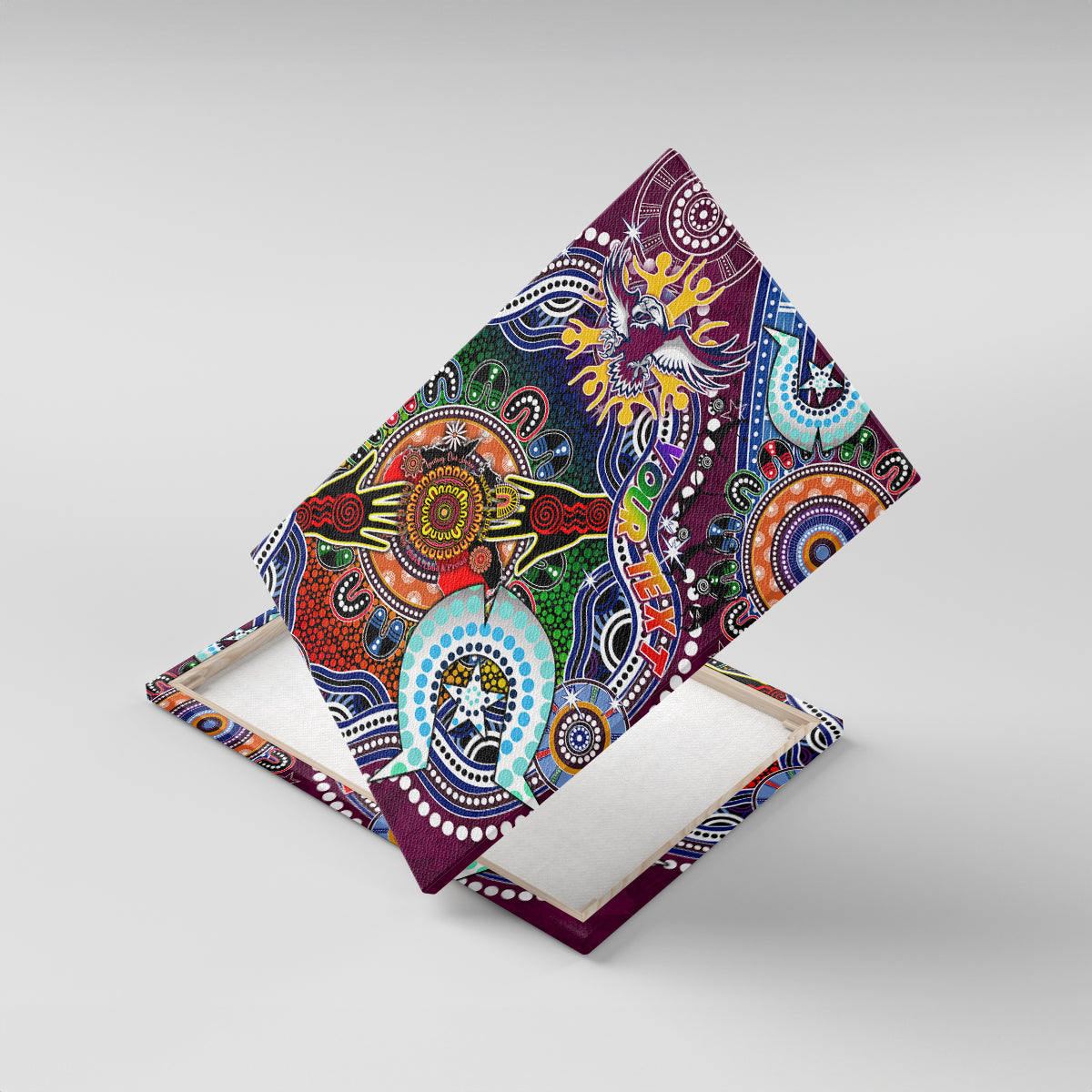 Personalised Eagles NAIDOC Week 2024 Canvas Wall Art Australia Aboriginal Dot Painting