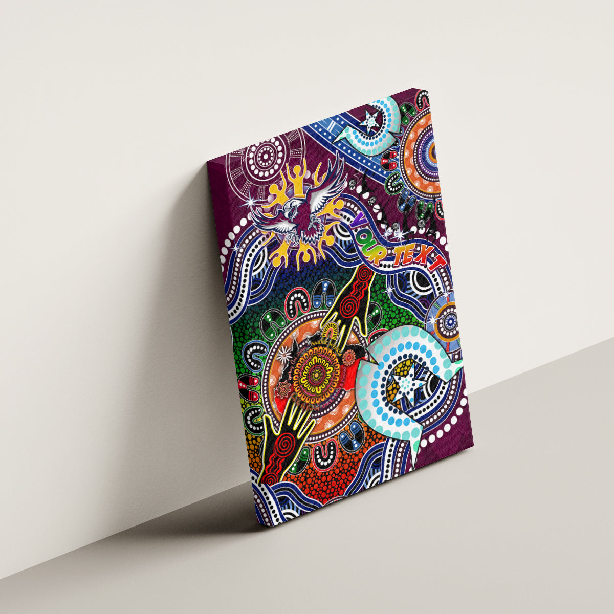Personalised Eagles NAIDOC Week 2024 Canvas Wall Art Australia Aboriginal Dot Painting