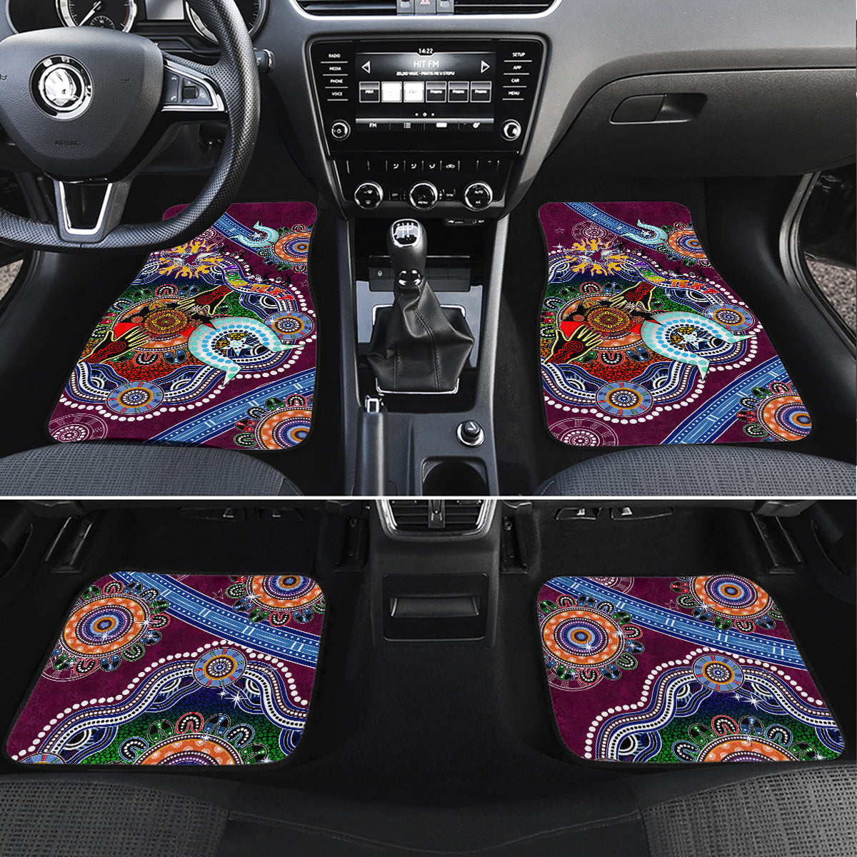 Personalised Eagles NAIDOC Week 2024 Car Mats Australia Aboriginal Dot Painting