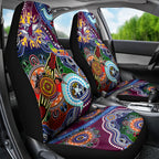 Personalised Eagles NAIDOC Week 2024 Car Seat Cover Australia Aboriginal Dot Painting