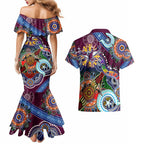 Personalised Eagles NAIDOC Week 2024 Couples Matching Mermaid Dress and Hawaiian Shirt Australia Aboriginal Dot Painting