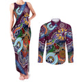 Personalised Eagles NAIDOC Week 2024 Couples Matching Tank Maxi Dress and Long Sleeve Button Shirt Australia Aboriginal Dot Painting