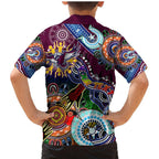 Personalised Eagles NAIDOC Week 2024 Family Matching Mermaid Dress and Hawaiian Shirt Australia Aboriginal Dot Painting