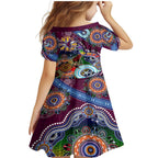 Personalised Eagles NAIDOC Week 2024 Family Matching Mermaid Dress and Hawaiian Shirt Australia Aboriginal Dot Painting