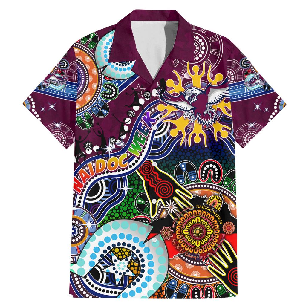Personalised Eagles NAIDOC Week 2024 Family Matching Mermaid Dress and Hawaiian Shirt Australia Aboriginal Dot Painting