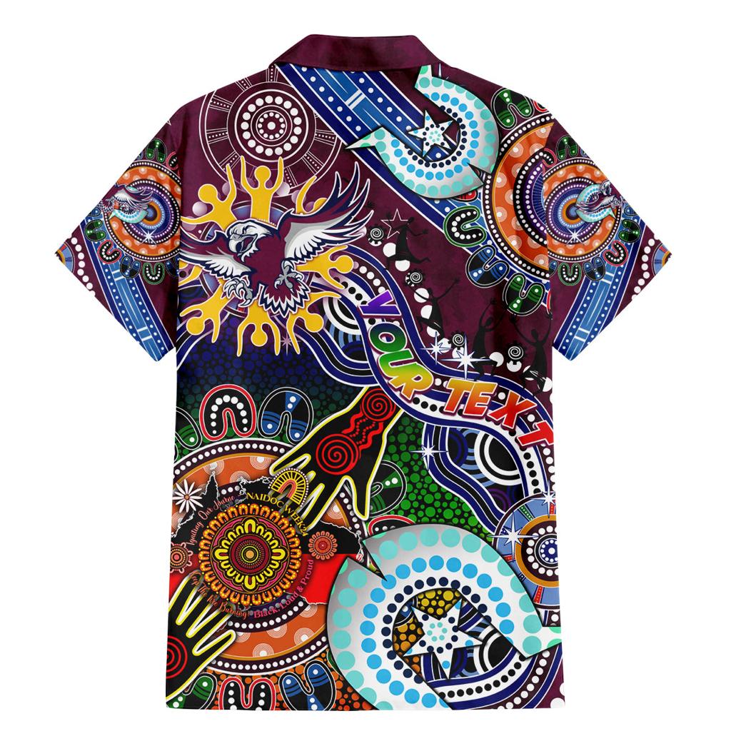 Personalised Eagles NAIDOC Week 2024 Family Matching Mermaid Dress and Hawaiian Shirt Australia Aboriginal Dot Painting