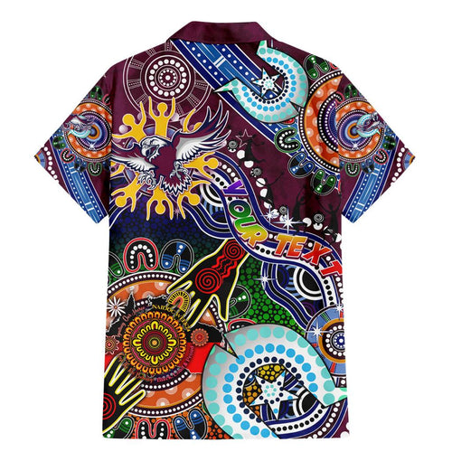 Personalised Eagles NAIDOC Week 2024 Family Matching Mermaid Dress and Hawaiian Shirt Australia Aboriginal Dot Painting