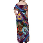 Personalised Eagles NAIDOC Week 2024 Family Matching Off Shoulder Maxi Dress and Hawaiian Shirt Australia Aboriginal Dot Painting