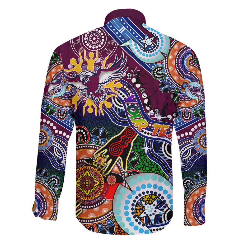 Personalised Eagles NAIDOC Week 2024 Family Matching Off Shoulder Short Dress and Hawaiian Shirt Australia Aboriginal Dot Painting