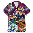Personalised Eagles NAIDOC Week 2024 Family Matching Short Sleeve Bodycon Dress and Hawaiian Shirt Australia Aboriginal Dot Painting
