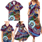 Personalised Eagles NAIDOC Week 2024 Family Matching Summer Maxi Dress and Hawaiian Shirt Australia Aboriginal Dot Painting