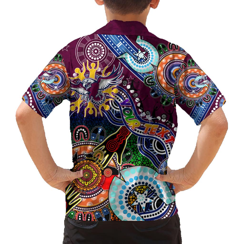 Personalised Eagles NAIDOC Week 2024 Family Matching Summer Maxi Dress and Hawaiian Shirt Australia Aboriginal Dot Painting