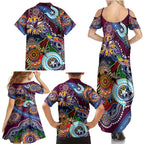 Personalised Eagles NAIDOC Week 2024 Family Matching Summer Maxi Dress and Hawaiian Shirt Australia Aboriginal Dot Painting