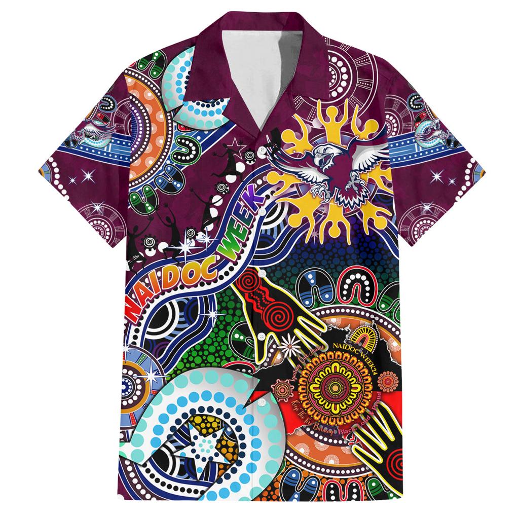 Personalised Eagles NAIDOC Week 2024 Family Matching Summer Maxi Dress and Hawaiian Shirt Australia Aboriginal Dot Painting
