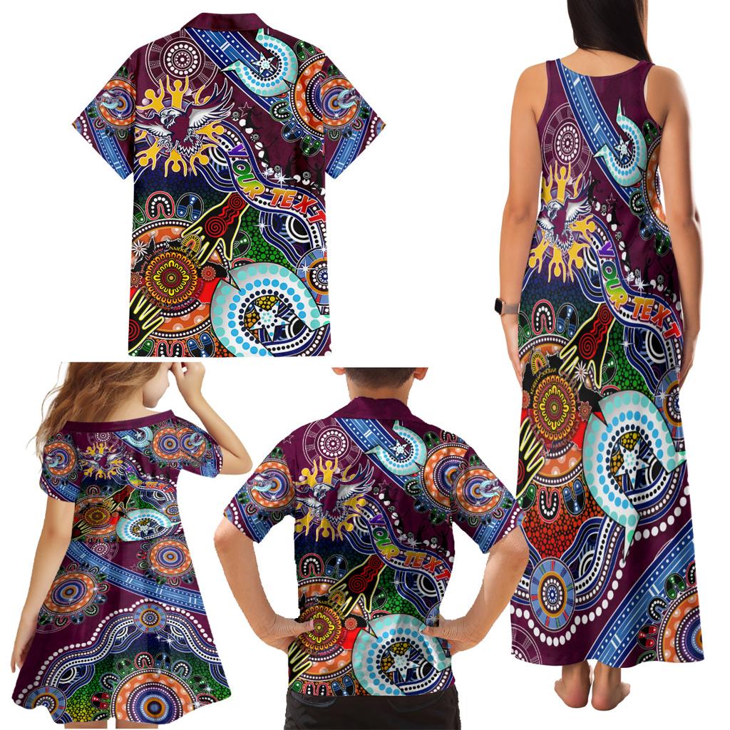 Personalised Eagles NAIDOC Week 2024 Family Matching Tank Maxi Dress and Hawaiian Shirt Australia Aboriginal Dot Painting