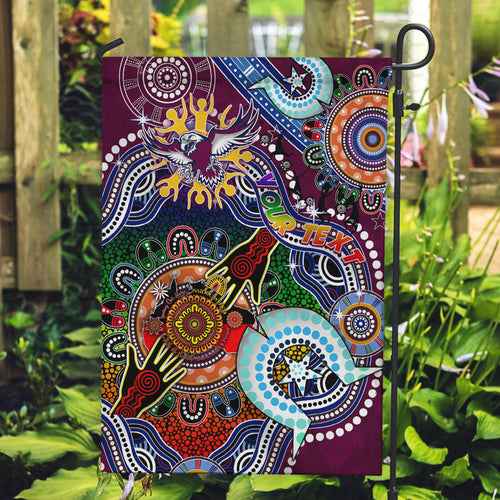Personalised Eagles NAIDOC Week 2024 Garden Flag Australia Aboriginal Dot Painting