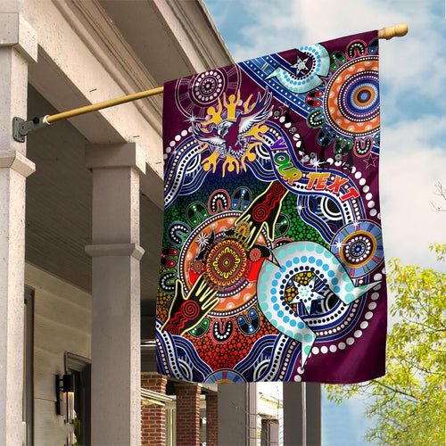 Personalised Eagles NAIDOC Week 2024 Garden Flag Australia Aboriginal Dot Painting